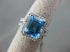 ESTATE 6.40CTW DIAMOND & AAA BLUE TOPAZ 14KT WHITE GOLD 3D HALO DOUBLE RING