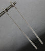ESTATE LARGE & LONG .97CT DIAMOND 18K WHITE GOLD GRADUATING BAR HANGING EARRINGS