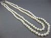 ESTATE AAA SOUTH SEA PEARL 14K WHITE GOLD 3D CLASSIC 5mm TWO ROW NECKLACE #21026