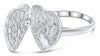 ESTATE .15CT DIAMOND 14KT WHITE GOLD 3D ROUND HEART SHAPE LOVE FUN RING