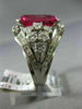 ANTIQUE EXTRA LARGE 10.8CT DIAMOND & AAA RUBELLITE PLATINUM 3D CLUSTER FUN RING