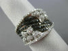 ESTATE LARGE 2.24CT WHITE & BLACK DIAMOND 14KT WHITE GOLD MULTI ROW FLOWER RING