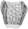 LARGE 4.46CT WHITE & ROSE CUT DIAMOND 18KT WHITE GOLD MULTI ROW ANNIVERSARY RING