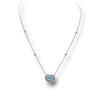 2.74CT DIAMOND & AAA PARAIBA TOURMALINE 18KT WHITE GOLD SOLITAIRE LOVE NECKLACE