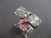 EXTRA LARGE 3.06CT DIAMOND 18KT WHITE GOLD ROUND & BAGUETTE DOUBLE SQUARE RING