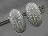 ESTATE LARGE 7.07CTW DIAMOND 18KT WHITE GOLD OVAL FILIGREE PAVE CLIP ON EARRINGS