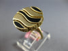 ESTATE AAA BLACK ENAMEL 14KT YELLOW GOLD 3D CLASSIC CIRCULAR FILIGREE FUN RING