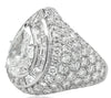 LARGE 11.4CT DIAMOND 18KT WHITE GOLD PEAR SHAPE BAGUETTE & ROUND ENGAGEMENT RING