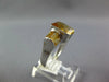 LARGE 5.0CT AAA YELLOW TOPAZ 14K WHITE GOLD CUSHION & EMERALD CUT BEZEL FUN RING