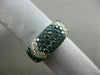 ESTATE 2.75CT WHITE & BLUE DIAMOND 14KT WHITE GOLD 3D MULTI ROW ANNIVERSARY RING