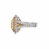 EXTRA LARGE 11.82CT WHITE PINK & FANCY YELLOW DIAMOND 18K TRI COLOR GOLD 3D RING
