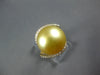 LARGE .32CT DIAMOND & AAA GOLDEN SOUTH SEA PEARL 18KT YELLOW GOLD 3D LOVE RING
