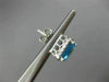ESTATE 4.02CT DIAMOND & BLUE TOPAZ 14KT WHITE GOLD SQUARE HALO CLASSIC EARRINGS