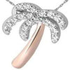 ESTATE 0.06CT DIAMOND 14KT ROSE GOLD 3D FUN PALM TREE LOVE PENDANT