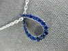 ESTATE .99CT AAA SAPPHIRE 18KT WHITE GOLD 3D OPEN TEAR DROP CLASSIC PENDANT