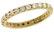 .91CT DIAMOND 14KT YELLOW GOLD ROUND LOW SETTING SHARED PRONG ANNIVERSARY RING