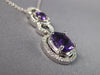 LARGE 1.97CT DIAMOND & AAA AMETHYST 14KT WHITE GOLD FLOWER OVAL & ROUND PENDANT