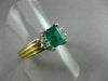 ANTIQUE 1.18CT AAA COLOMBIAN EMERALD & DIAMOND 14K W&Y GOLD ENGAGEMENT RING #128