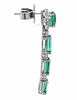 5.63CT DIAMOND & AAA EMERALD 18KT WHITE GOLD ROUND & EMERALD CUT FLOWER EARRINGS