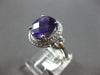 LARGE 3.53CT DIAMOND & AAA AMETHYST 14KT WHITE GOLD OVAL & ROUND LOVE KNOT RING