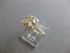 WIDE 1.77CT WHITE & FANCY YELLOW DIAMOND 18K 2 TONE GOLD 3D HALO ENGAGEMENT RING