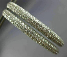 ESTATE EXTRA LARGE 7.64CT DIAMOND 18KT WHITE GOLD 3D OVAL HOOP HANGING EARRINGS