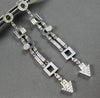 ESTATE LARGE .45CT DIAMOND 14KT WHITE GOLD 3D MULTI SHAPE ARROW HANGING EARRINGS