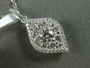 ESTATE .65CT DIAMOND 18K WHITE GOLD CLUSTER TEAR DROP LEAF HALO FLOATING PENDANT