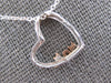 ESTATE .02CT DIAMOND 14KT WHITE & ROSE GOLD 3D OPEN HEART MOM FLOATING PENDANT