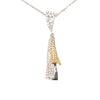 ESTATE .73CT DIAMOND 18KT 2 TONE GOLD 3D TRIANGULAR MULTI ROW CHANDELIER PENDANT