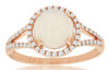 ESTATE 1.51CT DIAMOND & AAA OPAL 14KT ROSE GOLD 3D ROUND HALO CLASSIC FUN RING