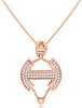 ESTATE .59CT DIAMOND 18KT ROSE GOLD 3D CLASSIC SOLITAIRE H FLOATING PENDANT