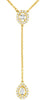 .36CT DIAMOND 14KT YELLOW GOLD ROUND & PEAR SHAPE TEAR DROP LARIAT LOVE NECKLACE