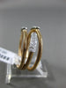 ESTATE .27CT DIAMOND 18KT WHITE & ROSE GOLD 3D 3 ROW CRISS CROSS FLEXIBLE RING