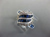 1.20CT DIAMOND & AAA SAPPHIRE 14KT WHITE GOLD 3D ROUND & BAGUETTE LEAF LOVE RING