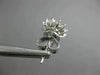 ESTATE .66CT DIAMOND 18KT WHITE GOLD 3D CLASSIC FLOWER SNOWFLAKE STUD EARRINGS