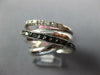 WIDE .55CT WHITE & BLACK DIAMOND 14KT WHITE GOLD MULTI ROW CRISS CROSS LOVE RING