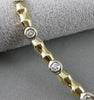ESTATE .85CTW DIAMOND 14K WHITE YELLOW GOLD BAMBOO LINK BRACELET 4MM WIDE #10186