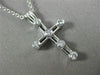 ESTATE LARGE .36CT DIAMOND 14KT WHITE GOLD CLASSIC ETOILE CROSS PENDANT #14131