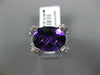 EXTRA LARGE 5.59CT DIAMOND & AAA AMETHYST 14KT WHITE GOLD ROUND & OVAL FUN RING