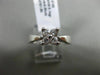 ESTATE WIDE .03CT DIAMOND 14K WHITE GOLD 3D FLORAL 4 STONE LUCIDA ENGAGMENT RING