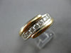 WIDE .45CT DIAMOND 14KT 2 TONE GOLD CHANNEL 7 STONE CRISS CROSS MENS RING #28027