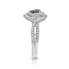 CERTIFIED .78CT WHITE & GRAY GREENISH DIAMOND 18KT WHITE GOLD 3D ENGAGEMENT RING