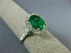 ESTATE LARGE 1.94CT DIAMOND & AAA EMERALD 18KT WHITE GOLD 3D ENGAGEMENT #26503