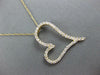 ESTATE .43CT DIAMOND 14KT YELLOW GOLD OPEN HEART SIDEWAYS LOVE FLOATING PENDANT