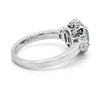 1.58CT DIAMOND & AAA PARAIBA TOURMALINE 18KT WHITE GOLD 3 STONE ENGAGEMENT RING