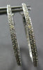 1.46CT DIAMOND 14KT WHITE GOLD 3D CLASSIC 2MM INSIDE OUT HOOP HANGING EARRINGS