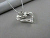ESTATE .90CT DIAMOND 14KT WHITE GOLD CLASSIC OPEN HEART FLOATING PENDANT #17303