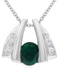 .42CT DIAMOND & AAA EMERALD 14KT WHITE GOLD OVAL & ROUND TRIANGULAR FUN PENDANT
