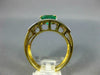 ANTIQUE WIDE 1.25CT DIAMOND & AAA EMERALD 14KT 2 TONE GOLD ENGAGEMENT RING #2008
